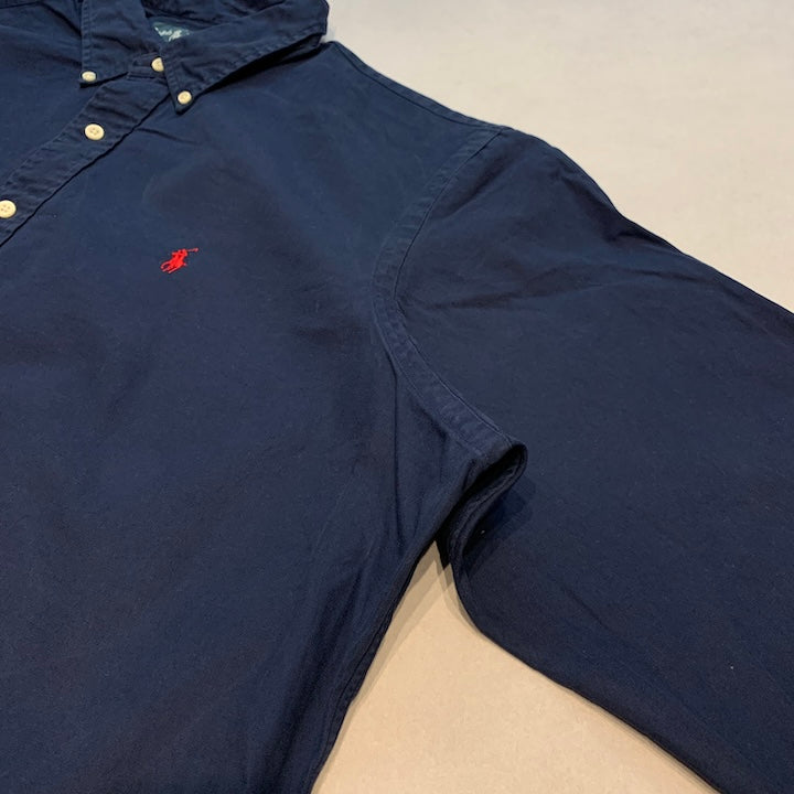 ラルフローレン Ralph Lauren 長袖シャツ ネイビー 刺繍ロゴ メンズXXL