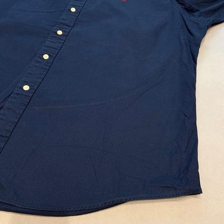 ラルフローレン Ralph Lauren 長袖シャツ ネイビー 刺繍ロゴ メンズXXL