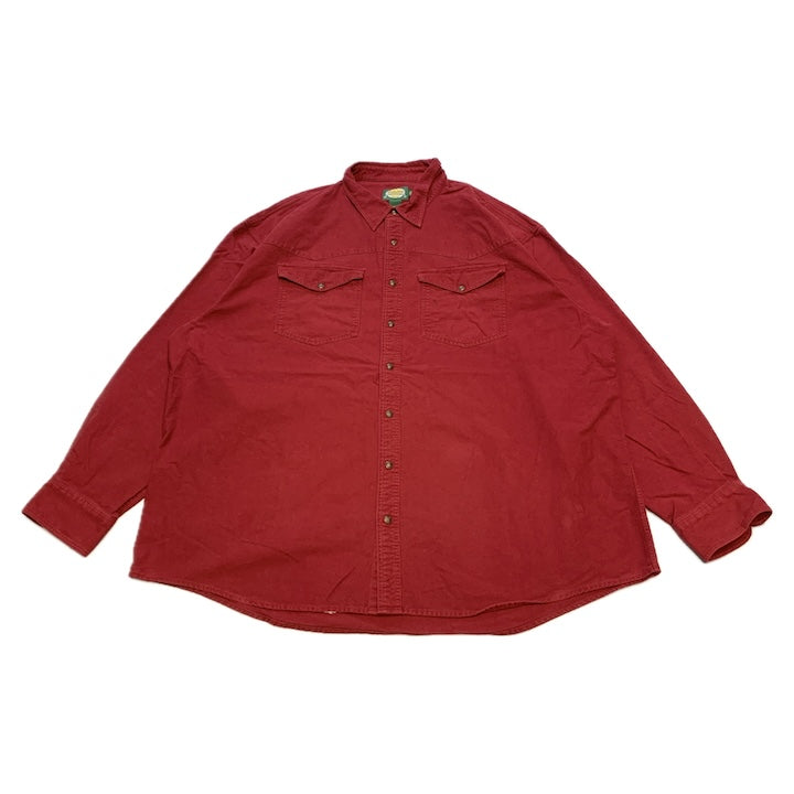 カベラス 古着 長袖シャツ えんじ オーバーサイズ 3XL