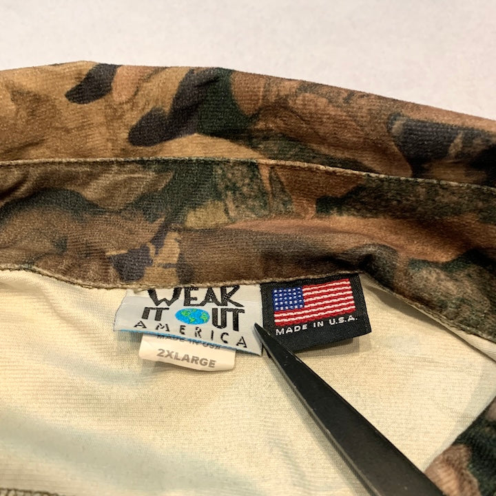 ハンティングスタイル 長袖シャツ USA製 リアルツリー 柄シャツ メンズ2XL