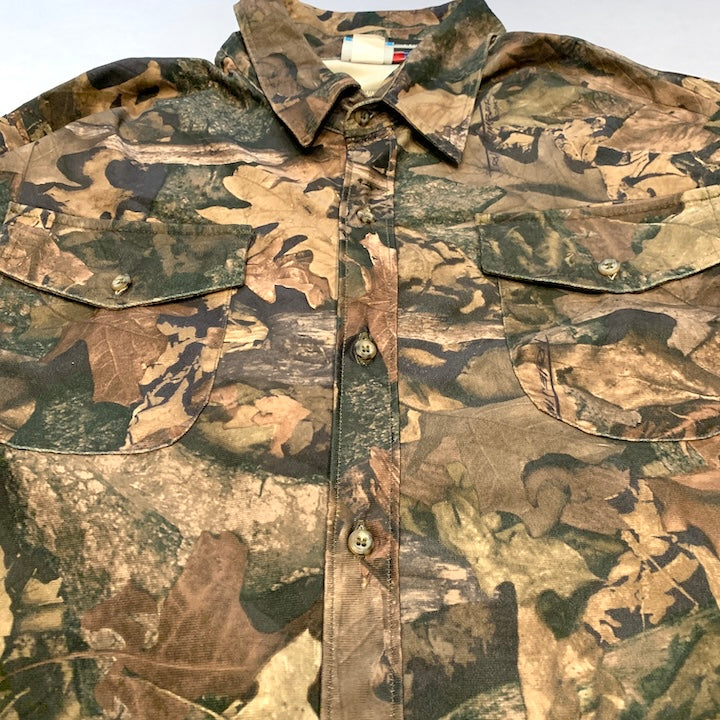 ハンティングスタイル 長袖シャツ USA製 リアルツリー 柄シャツ メンズ2XL