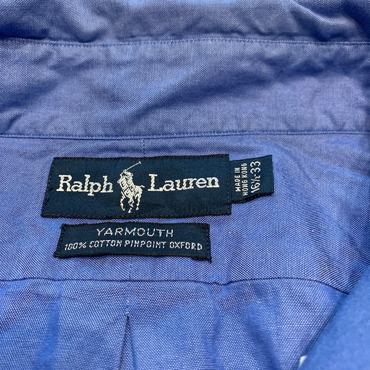 ラルフローレン Ralph Lauren 長袖シャツ 刺繍ロゴ ブルー メンズXL