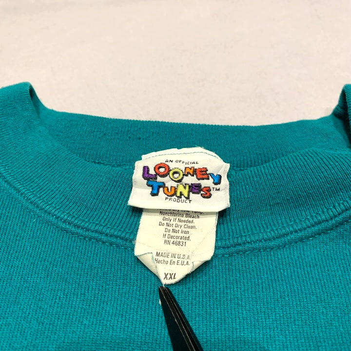 ルーニーテューンズ LOONEY TUNES スウェット キャラクター エメラルドグリーン メンズ2XL