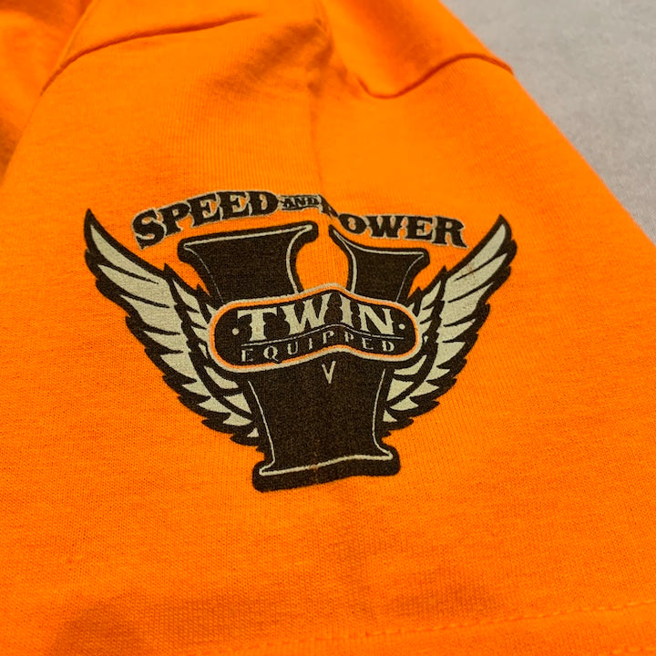 ハーレーダビッドソン Harley-Davidson Tシャツ ブラックヒルズ 橙 メンズM