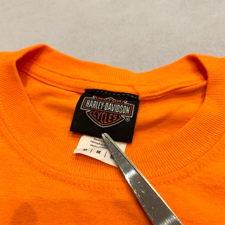 ハーレーダビッドソン Harley-Davidson Tシャツ ブラックヒルズ 橙 メンズM