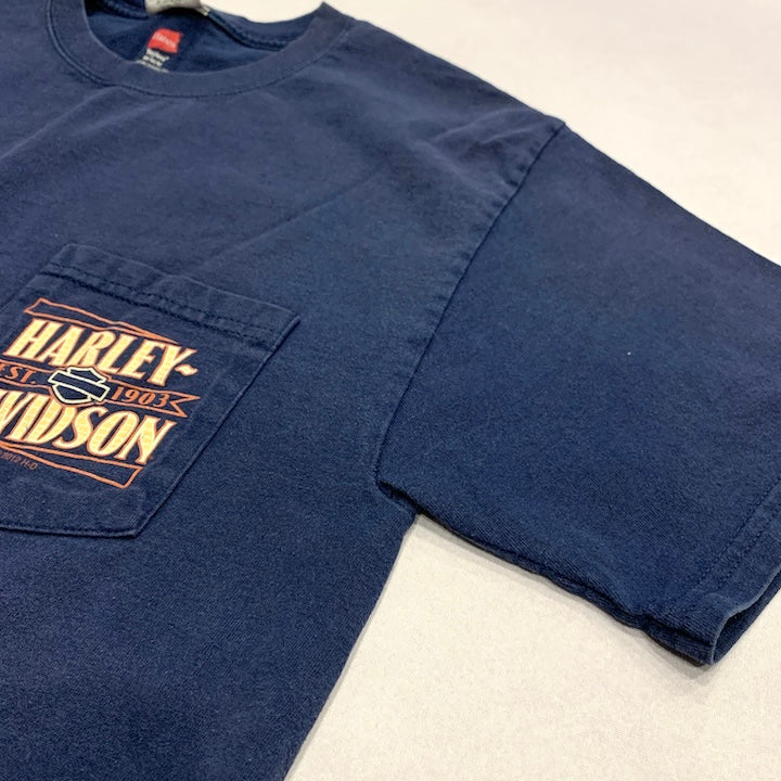 ハーレーダビッドソン Harley-Davidson Tシャツ MILE HIGH 紺 メンズM
