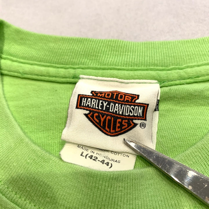 ハーレーダビッドソン Harley-Davidson Tシャツ 蛍光色 ゲートウェイ メンズL