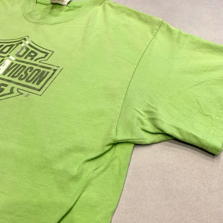 ハーレーダビッドソン Harley-Davidson Tシャツ 蛍光色 ゲートウェイ メンズL