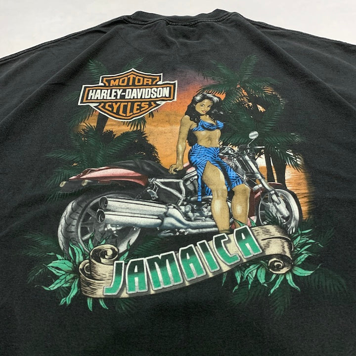 ハーレーダビッドソン Harley-Davidson Tシャツ ジャマイカ 黒 メンズ3XL