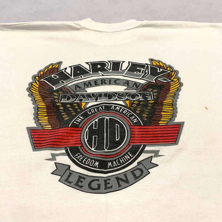 ハーレーダビッドソン Harley-Davidson Tシャツ ホワイト 白 無地 メンズL