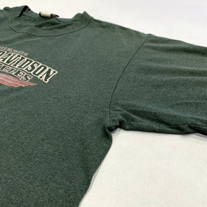 ハーレーダビッドソン Harley-Davidson Tシャツ USA製 COX'S カーキ メンズL