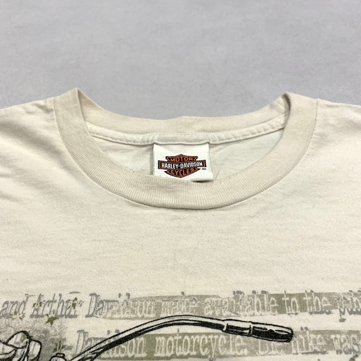 ハーレーダビッドソン Harley-Davidson Tシャツ USA製 COLLIER 白 メンズL