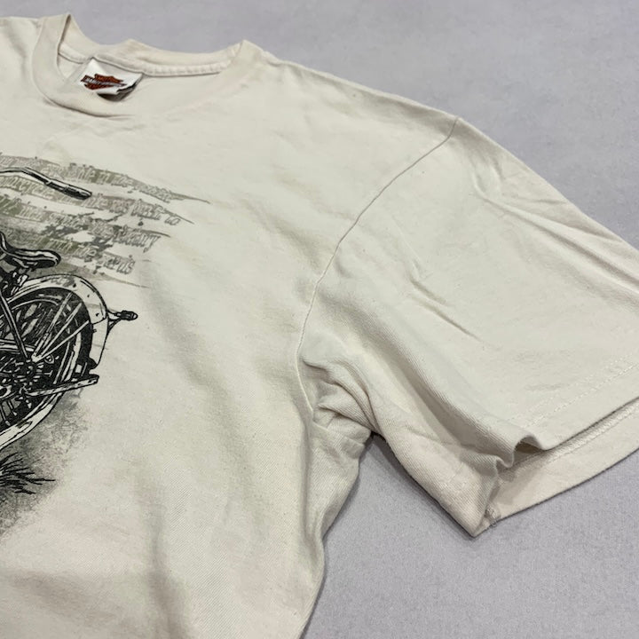 ハーレーダビッドソン Harley-Davidson Tシャツ USA製 COLLIER 白 メンズL