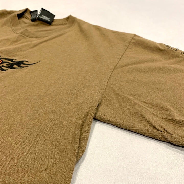 ハーレーダビッドソン Harley-Davidson Tシャツ USA製 刺繍ロゴ 黒 メンズL