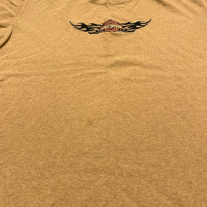 ハーレーダビッドソン Harley-Davidson Tシャツ USA製 刺繍ロゴ 黒 メンズL