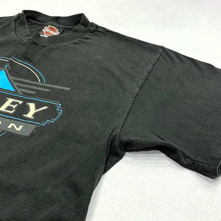 ハーレーダビッドソン Harley-Davidson Tシャツ 80s USA製 黒 メンズM