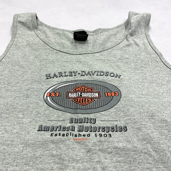 ハーレーダビッドソン Harley-Davidson タンクトップ 00s USA製 グレー メンズXXL