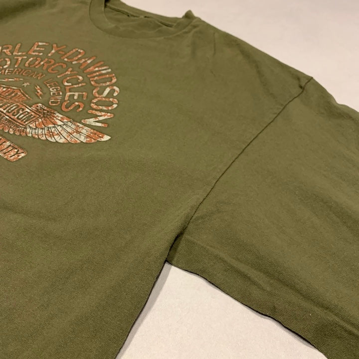 ハーレーダビッドソン Harley-Davidson ロンT スモーキーマウンテン カーキ メンズ3XL