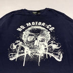 ハーレーダビッドソン Harley-Davidson ロンT スカルモーター ネイビー メンズXL