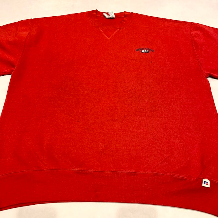 80s~90s ラッセルアスレティック 古着 スウェット レッド 無地 XL
