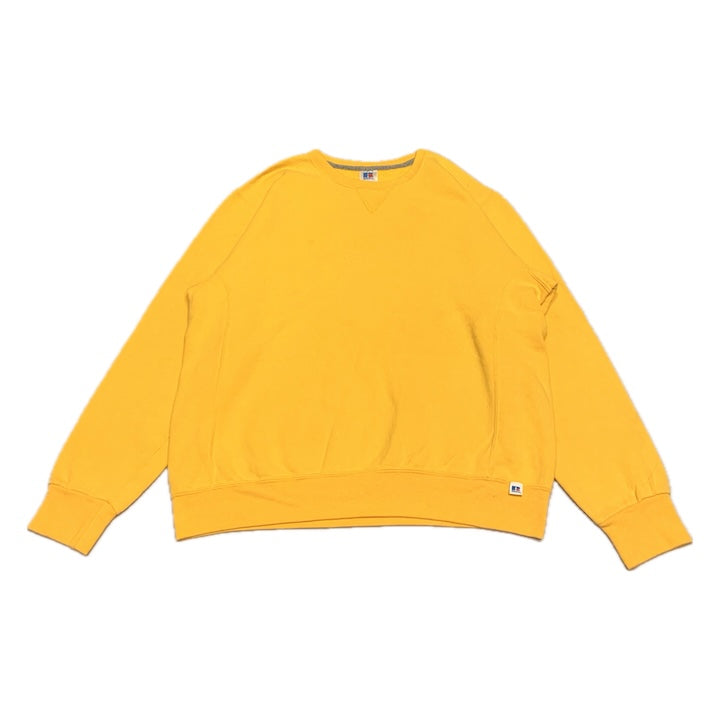 ラッセルアスレティック 古着 スウェット イエロー 無地 L