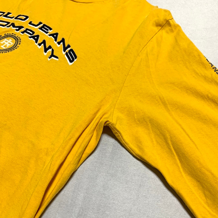 ポロジーンズカンパニー 古着 ロンT イエロー ビッグロゴ XL