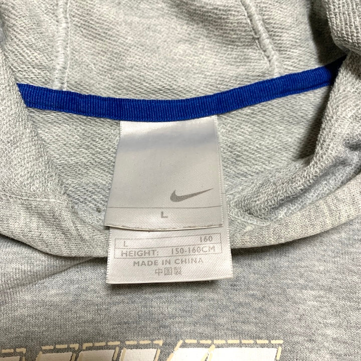 ナイキ 古着  パーカー グレー ビッグロゴ レディースL