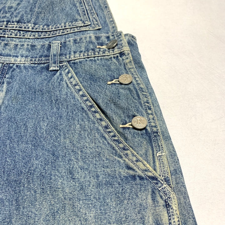 カルバンクラインジーンズ 古着  オーバーオール スカイブルー S