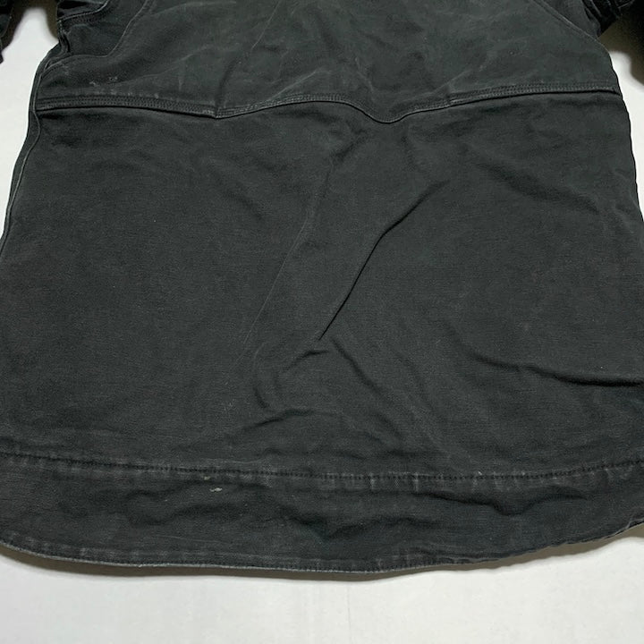 カーハート 古着  ダックジャケット 襟ボア ブラック 企業ロゴ S