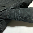 カーハート 古着  ダックジャケット 襟ボア ブラック 企業ロゴ S