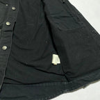 カーハート 古着  ダックジャケット 襟ボア ブラック 企業ロゴ S