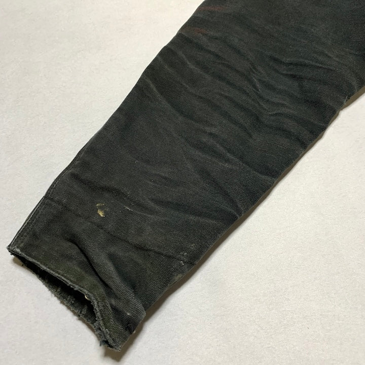 カーハート 古着  ダックジャケット 襟ボア ブラック 企業ロゴ S