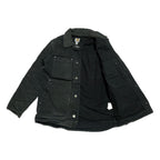 カーハート 古着  ダックジャケット 襟ボア ブラック 企業ロゴ S