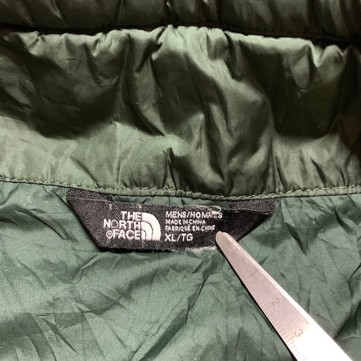 ザノースフェイス 古着  ダウンジャケット 薄手 ナイロン カーキ XL