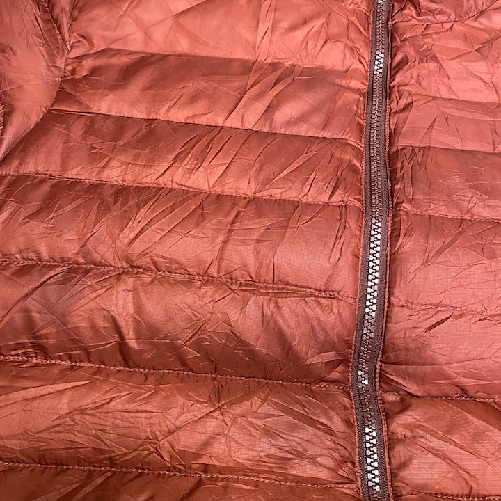 ザノースフェイス 古着  ダウンジャケット 赤ブラウン S