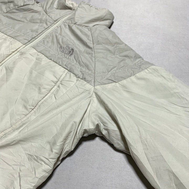 ザノースフェイス 古着  ダウンジャケット 薄手 ホワイト 裏フリース レディースL