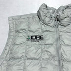 ザノースフェイス 古着  ダウンベスト 薄手 ライトグレー 企業ロゴ XL