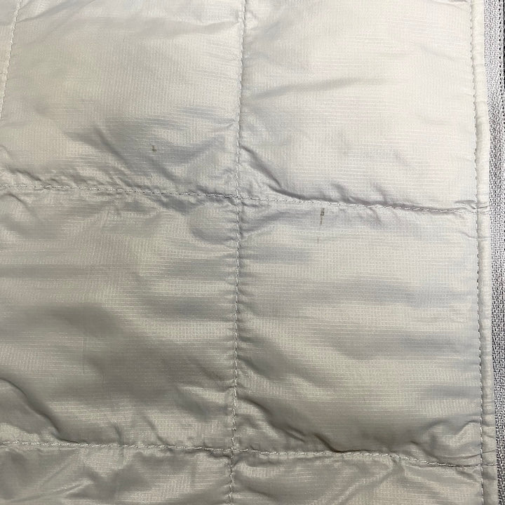 ザノースフェイス 古着  ダウンベスト 薄手 ライトグレー 企業ロゴ XL