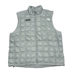 ザノースフェイス 古着  ダウンベスト 薄手 ライトグレー 企業ロゴ XL