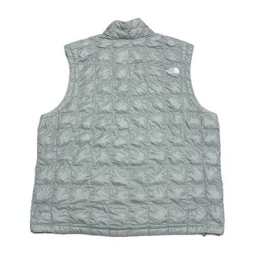 ザノースフェイス 古着  ダウンベスト 薄手 ライトグレー 企業ロゴ XL
