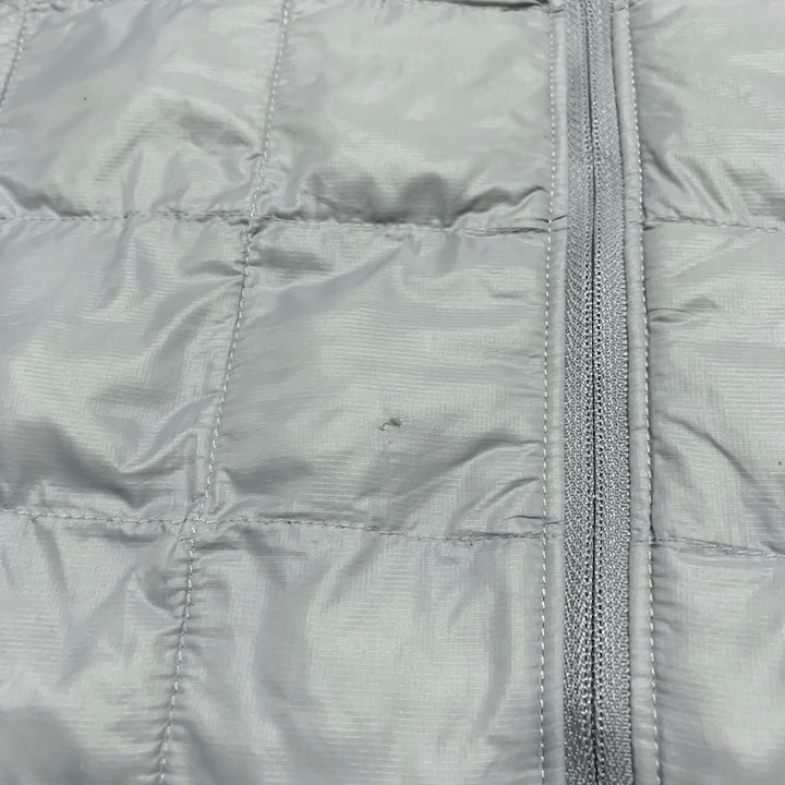 ザノースフェイス 古着  ダウンベスト 薄手 ライトグレー 企業ロゴ XL
