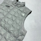 ザノースフェイス 古着  ダウンベスト 薄手 ライトグレー 企業ロゴ XL