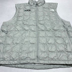 ザノースフェイス 古着  ダウンベスト 薄手 ライトグレー 企業ロゴ XL