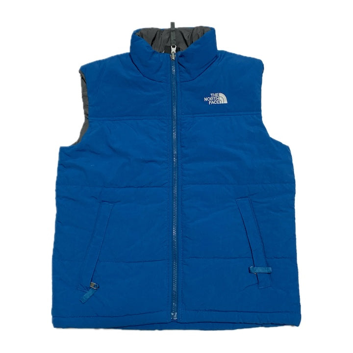 ザノースフェイス 古着  ダウンベスト グレーブルー 推定XXS