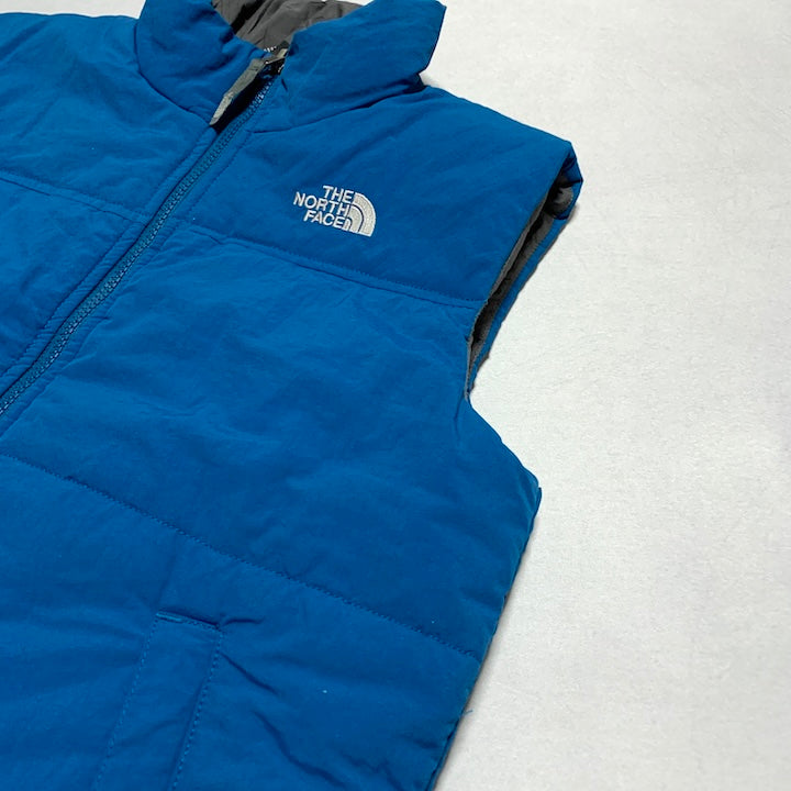 ザノースフェイス 古着  ダウンベスト グレーブルー 推定XXS