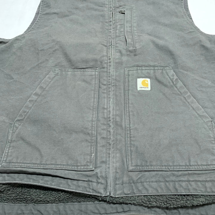 カーハート Carhartt ダックベスト 裏ボア グレー メンズ2XL