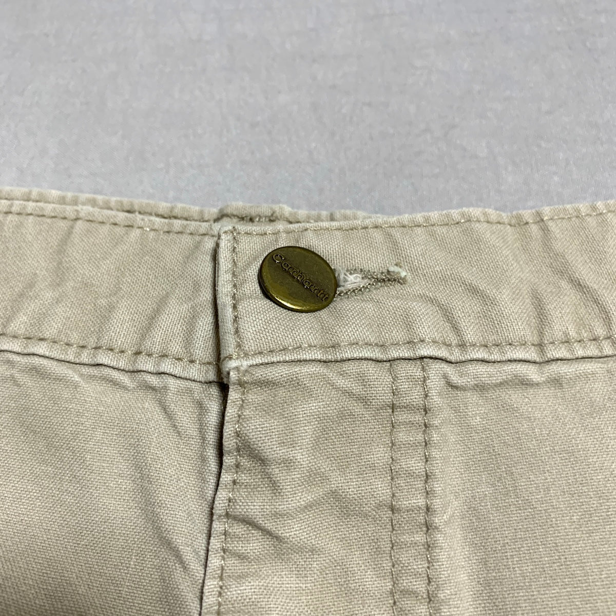 カーハート Carhartt ハーフパンツ 革パッチ ライトグレー メンズXL