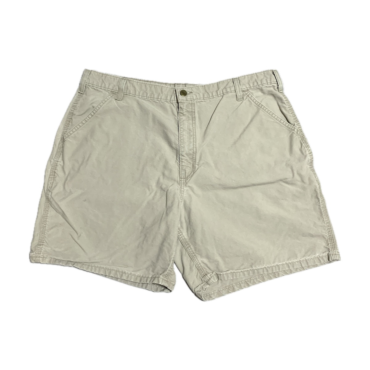 カーハート Carhartt ハーフパンツ 革パッチ ライトグレー メンズXL