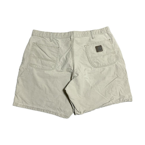 カーハート Carhartt ハーフパンツ 革パッチ ライトグレー メンズXL
