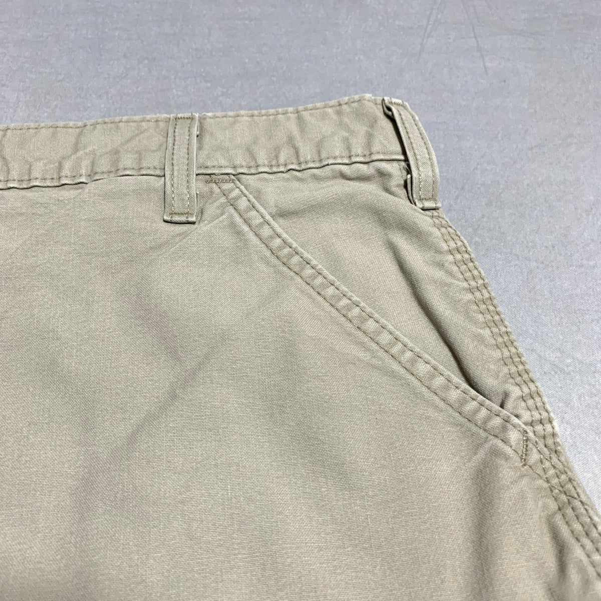カーハート Carhartt ハーフパンツ 革パッチ ライトグレー メンズXL